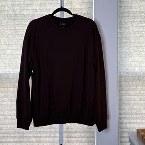 H&M Mens Brown Crew Neck Long Sleeve Loose Fit Pullover Sweater  Size M Preloved